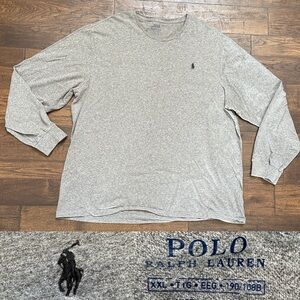 Polo by Ralph Lauren light gray powdered Long Sleeve Crew Tee 100% cotton XXL